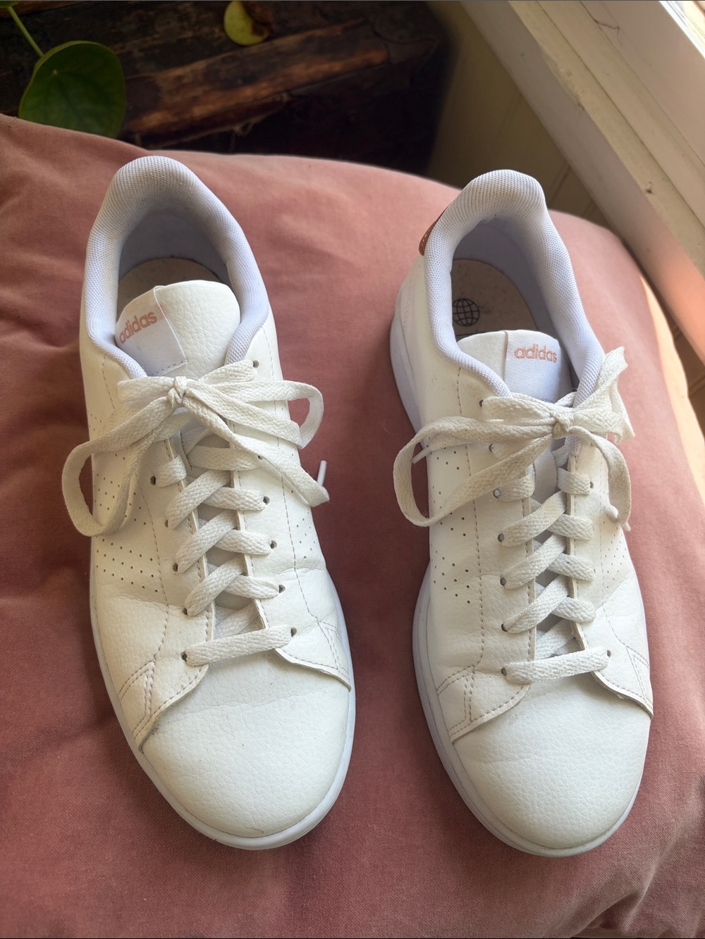 adidas Women's White Leather Low-Top Sneakers